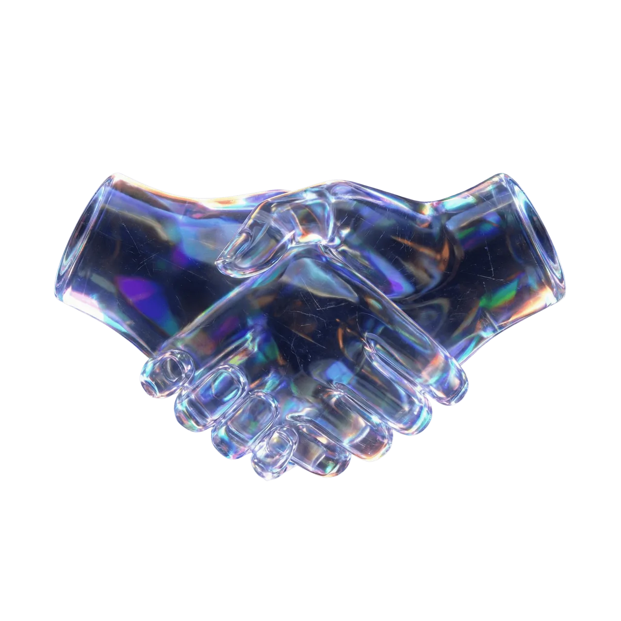 Glass handshake icon